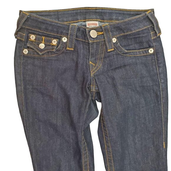 True Religion Dark Rinse Skinny  Jeans w/ Back Flap - Picture 14 of 14